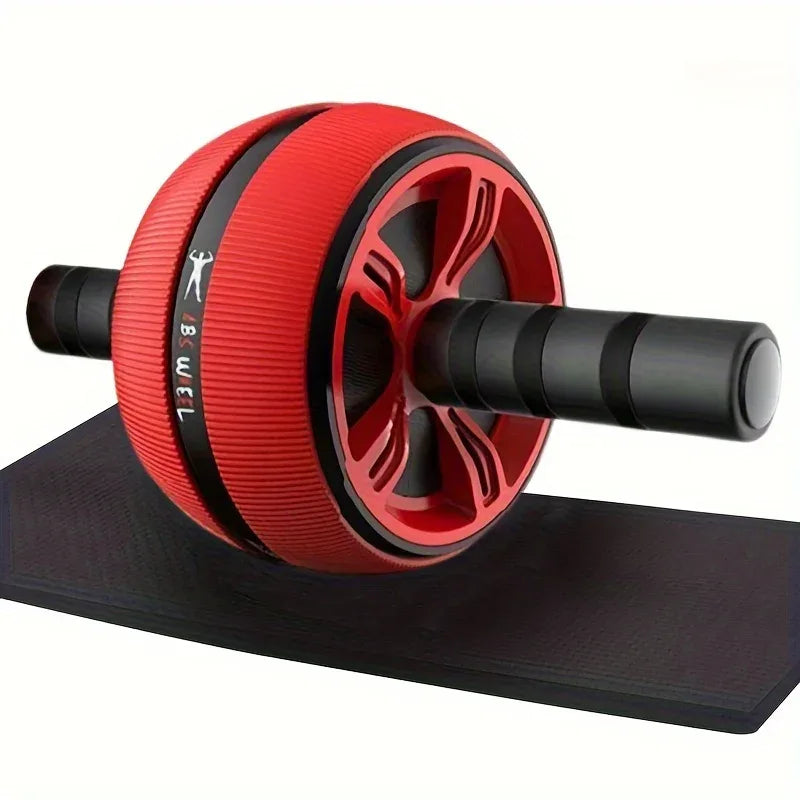 Fitness Abdominal Exercise Wheel - Portable Core Strengthener with Red & Black Grip Bars, Durable PP Material for Abdominal & Chest Muscle Training, Upper Body Workout|Ergonomic Grip Design|Textured Roller Surface, Gym Accessories - Shopeleven