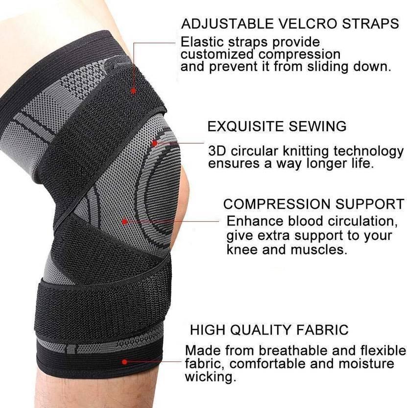 2-Pack Breathable Fiber Knee Brace – Unisex Compression Knee Support for Sports, Running & Outdoor Activity - Shopeleven