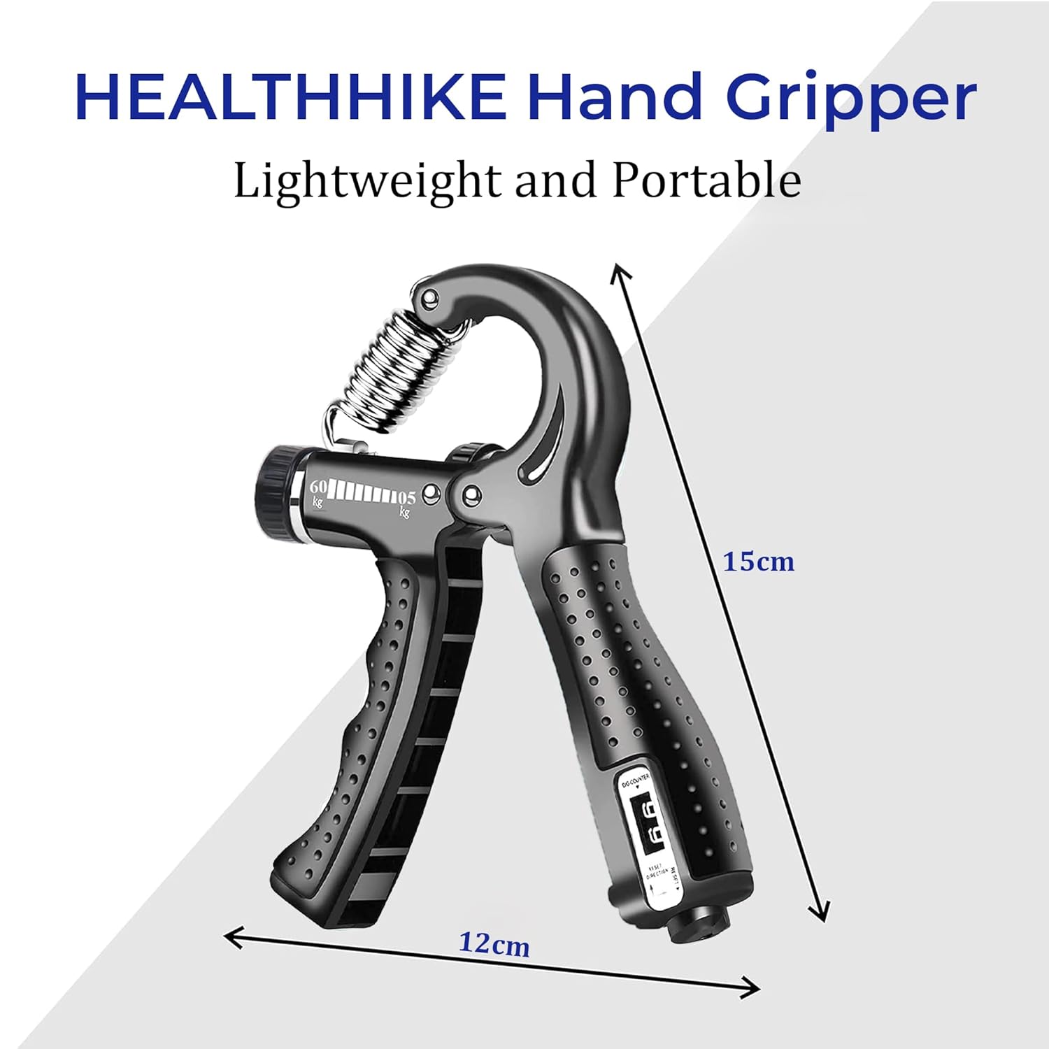 Heavy-Duty Adjustable Hand Gripper (10–60 kg / 22–132 lbs) – Portable Forearm & Grip Strength Trainer