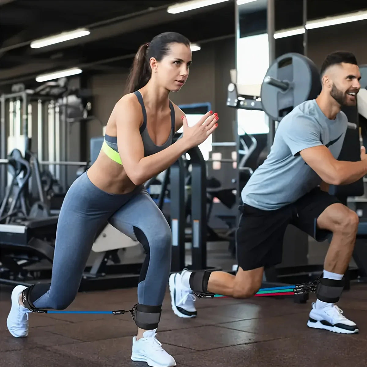 5pcs Ankle Resistance Bands With Ankle Straps, Fitness Tension Rope, Suitable For Leg And Hip Training, Muscle Exercise, Yoga - Shopeleven