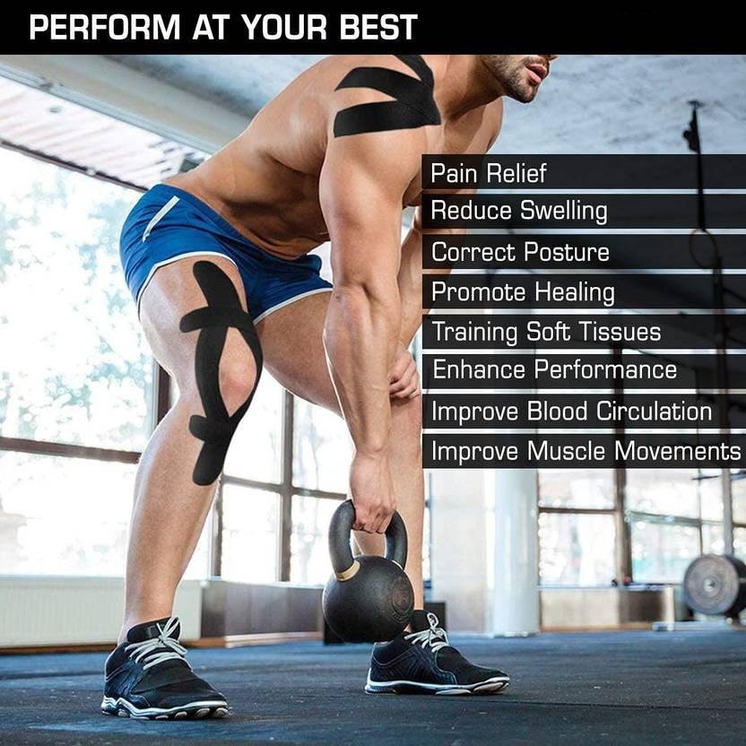 Elastic Kinesiology Sports Tape – Uncut Muscle & Joint Support Tape for Rehab, Fitness, Physiotherapy & Athletic Use - Shopeleven