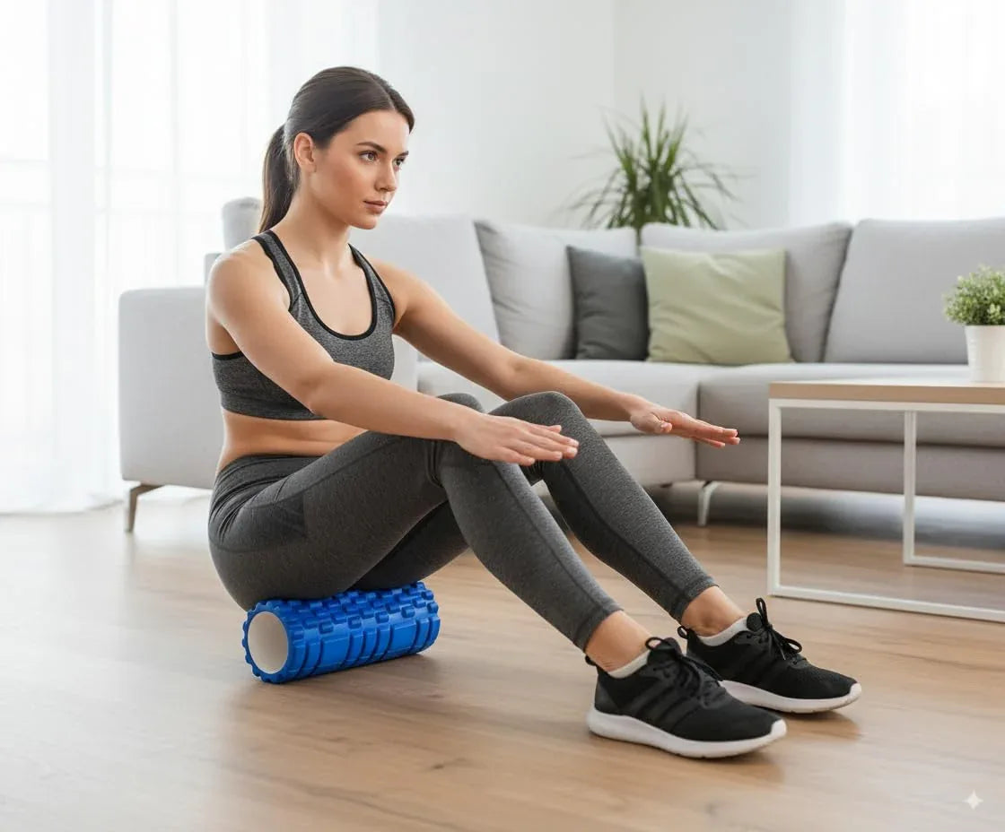 Black EVA Foam Roller – High-Density Trigger-Point Muscle Massager for Deep Tissue, Post-Workout Recovery & Daily Body Care - Shopeleven