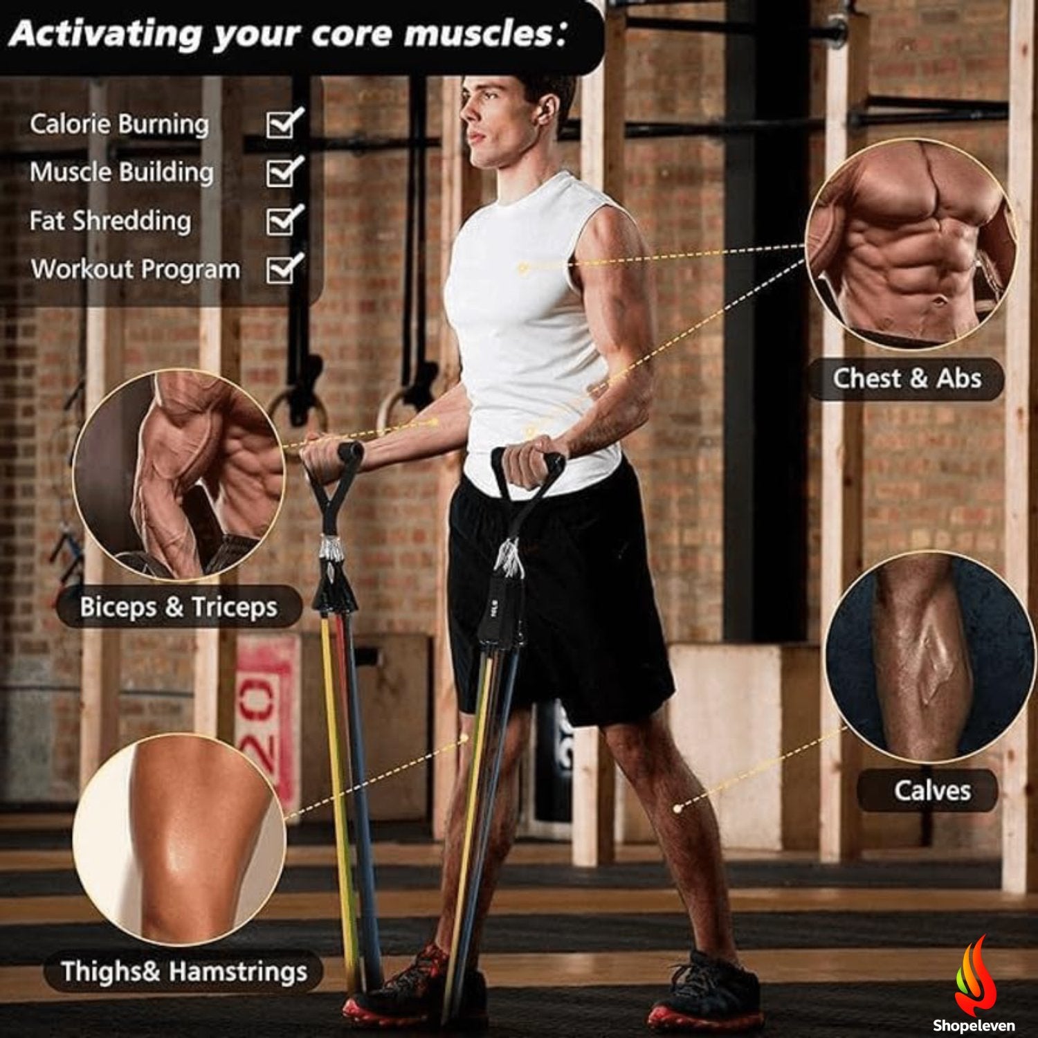 Premium 11-in-1 Exercise Band Set – Fitness Resistance Tubes with Handles, Door Anchor, Ankle Strap & Travel Bag