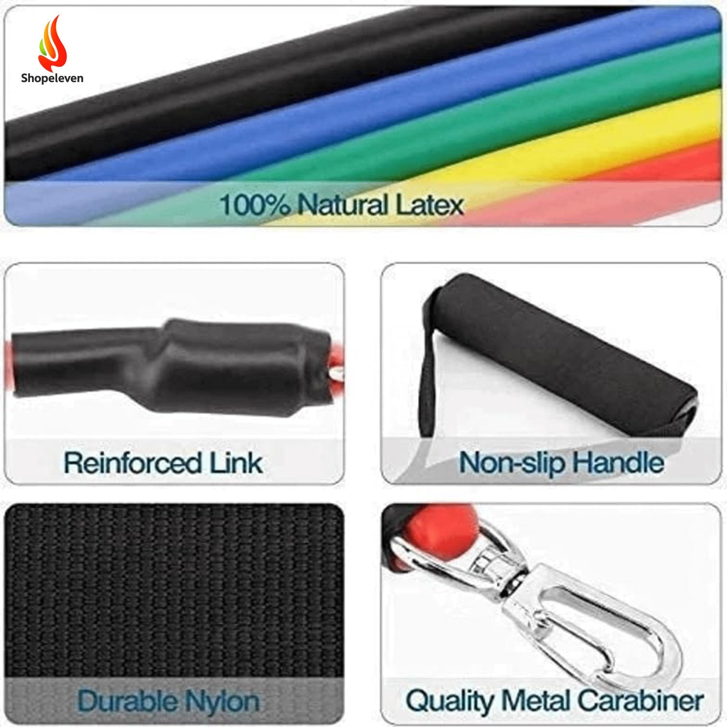 Premium 11-in-1 Exercise Band Set – Fitness Resistance Tubes with Handles, Door Anchor, Ankle Strap & Travel Bag