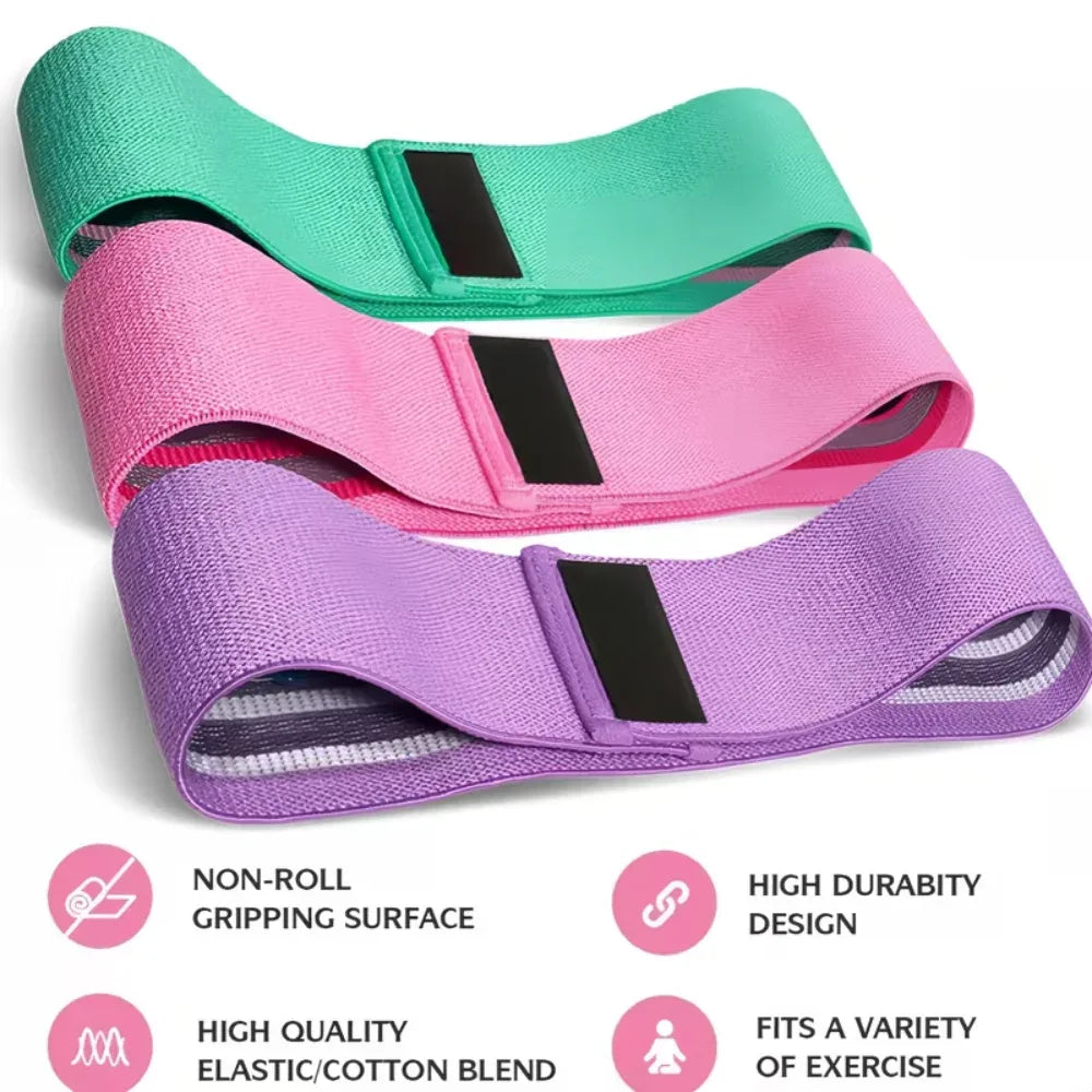 3pcs Elastic Yoga Resistance Band for Women - Thigh, Leg, and Hip Training - Pilates Stretch Belt for Home Gym Fitness Exercise, Lightweight Workout Gear, Hand Wash Only, Women's Fitness, Workout Beginners - Shopeleven