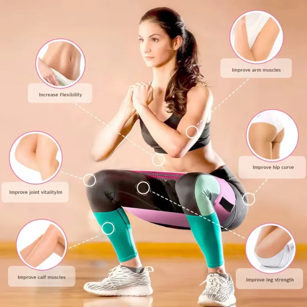 3pcs Elastic Yoga Resistance Band for Women - Thigh, Leg, and Hip Training - Pilates Stretch Belt for Home Gym Fitness Exercise, Lightweight Workout Gear, Hand Wash Only, Women's Fitness, Workout Beginners - Shopeleven