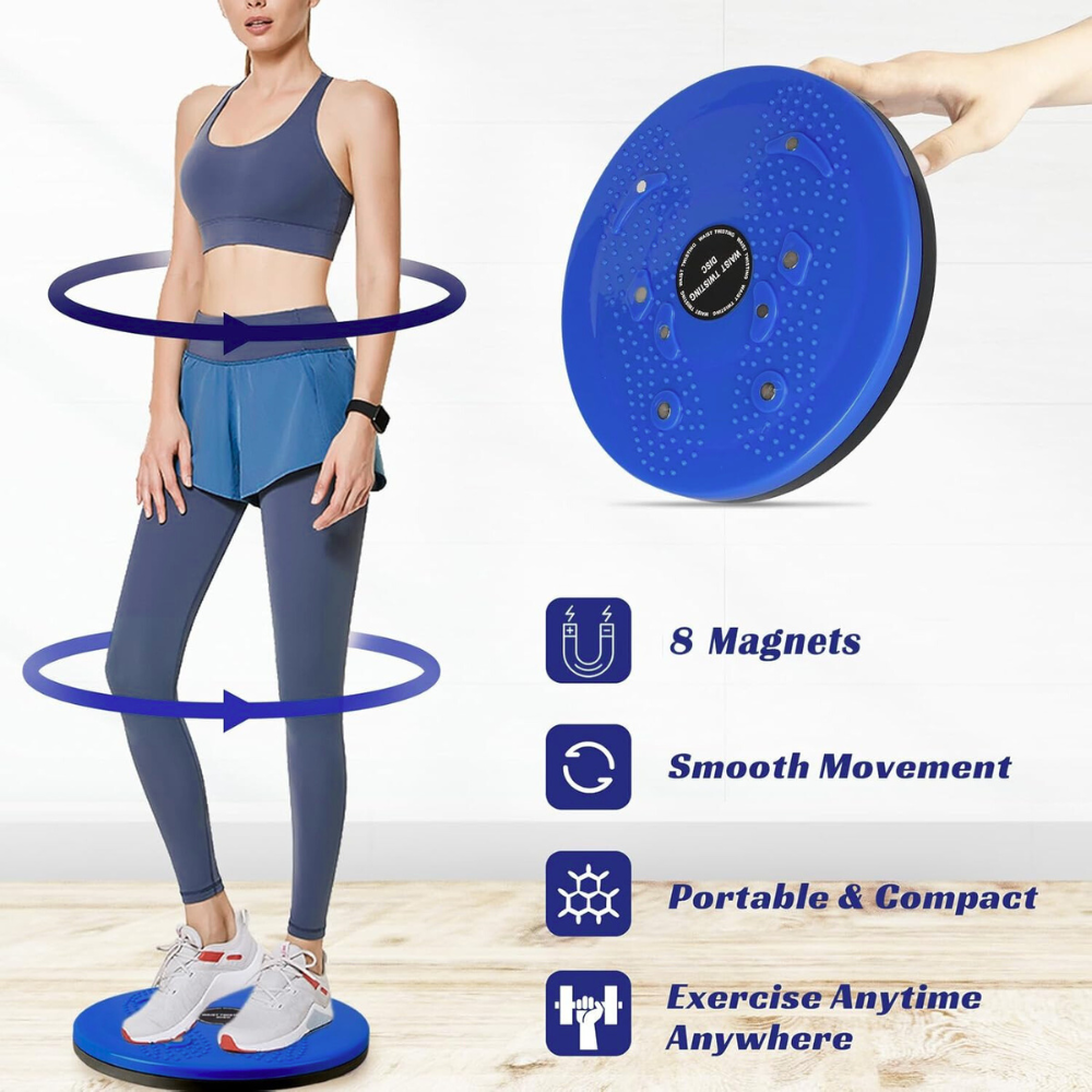 Tummy Twister, Tummy Trimmer, Abs Roller & Shaper, Exercise Machine, Non-Slip Surface, Blue