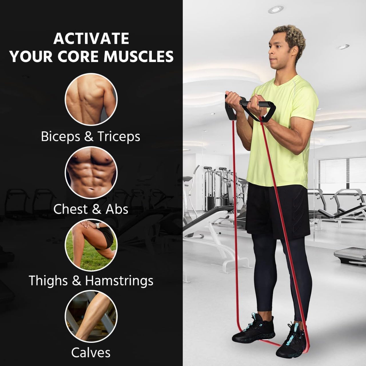 Resistance Tube Exercise Band Light, Single Toning Tube | Athletes Choice | Body Fitness |Home Workouts and Gym Fitness Exercises | Single Resistance Bands Toning Tubes