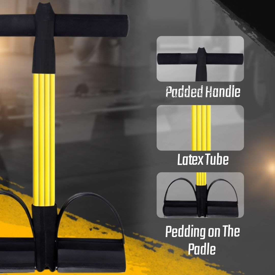 Natural Rubber Pull Reducer Training Bands 4 Tubes Body Trimmer Pedal Exerciser Yoga Crossfit Exercise, Arm Exercise, Tummy Body Building Training Men and Women (Reducer)