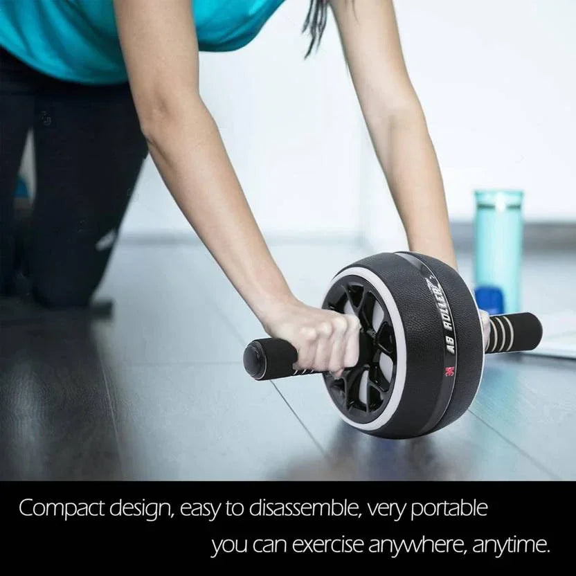 Stainless Steel Abdominal Roller Wheel - Heavy-Duty Core Strength Training Equipment with Prolapse Suitable for Gym, Pilates, Yoga - Non-Electric Muscle Builder for Men & (Abdominal, Chest Workouts) - Shopeleven