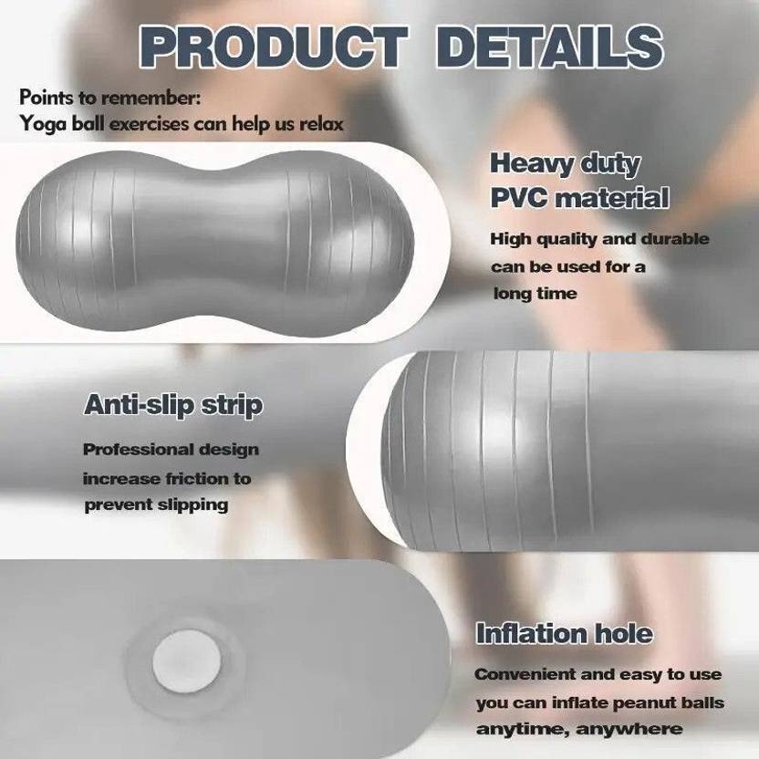 Peanut-Shaped Anti-Burst Yoga Ball – Stability & Balance Trainer for Back Massage, Physical Therapy & Core Exercise – Durable, Slip-Resistant