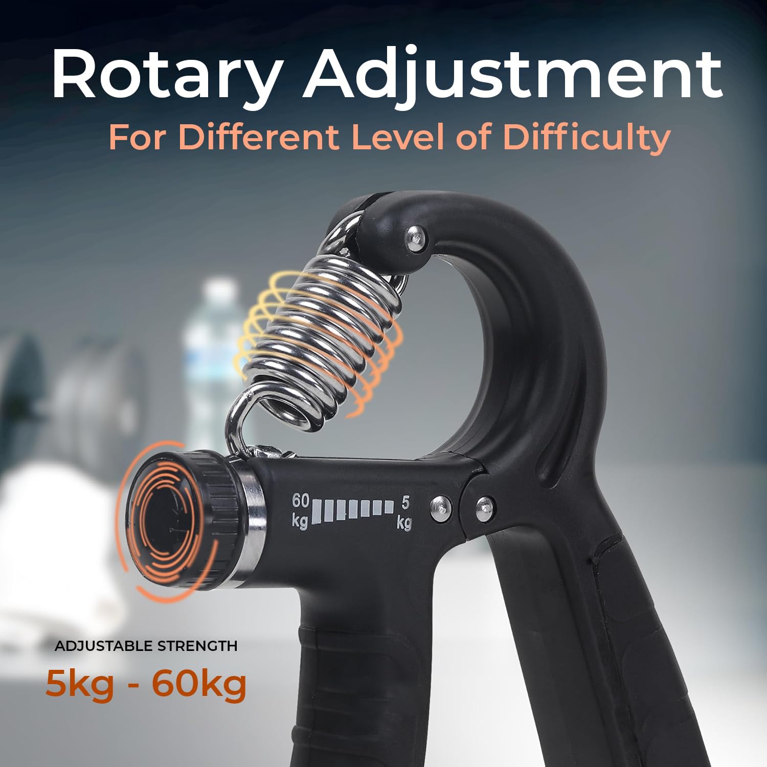 Heavy-Duty Adjustable Hand Gripper (10–60 kg / 22–132 lbs) – Portable Forearm & Grip Strength Trainer