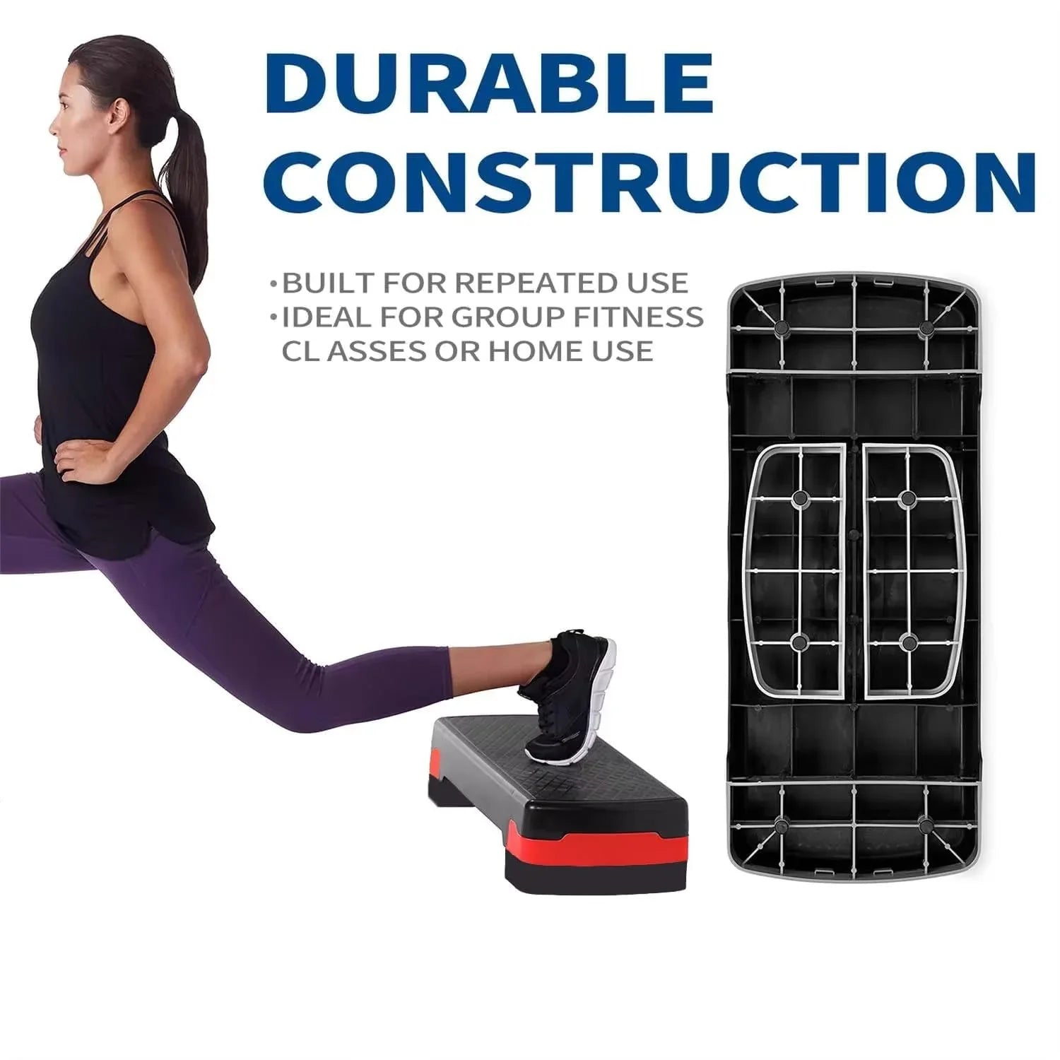 Adjustable Height Aerobic Step Board – Portable Home Stepper for Cardio, Zumba & Fitness Workouts - Shopeleven