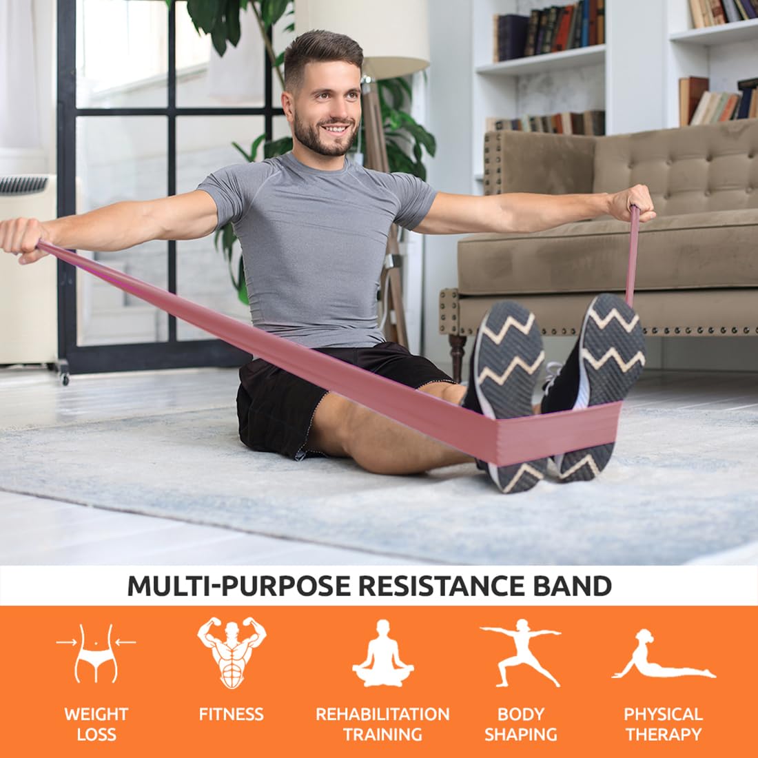 Advanced Yoga Stretching Band - Suitable for full body exercises, stretching bands, yoga exercises, Pilates, and stretching. Ideal for exercise, fitness, resistance bands, elastic bands, and yoga bands with strength and flexibility