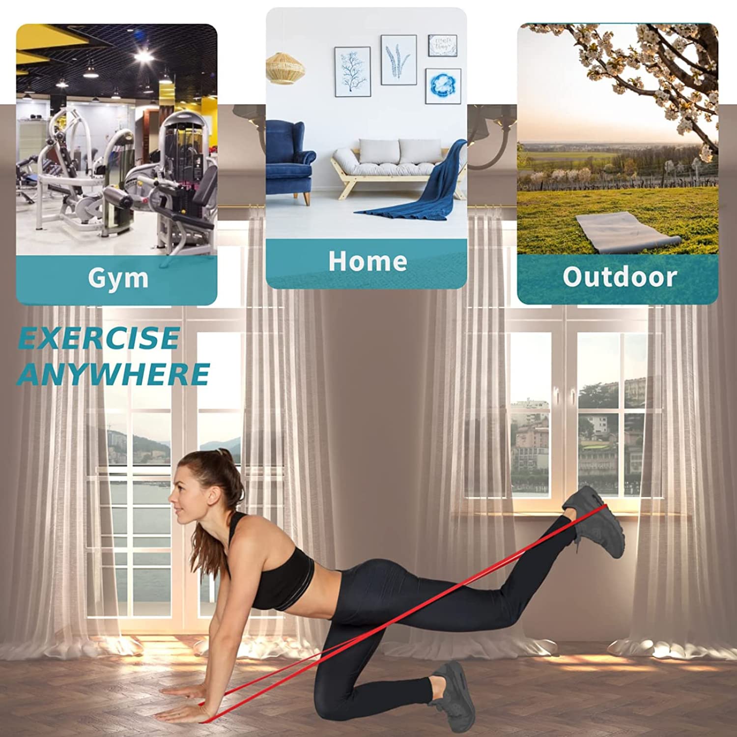 Fitness Resistance Bands for Home Gym, Physical Therapy & Muscle Training - Ideal for Women, Christmas, Valentine'S Day & More, Resistance Bands for Working Out, Home Gym Equipment, Sleek Design, Durable Construction