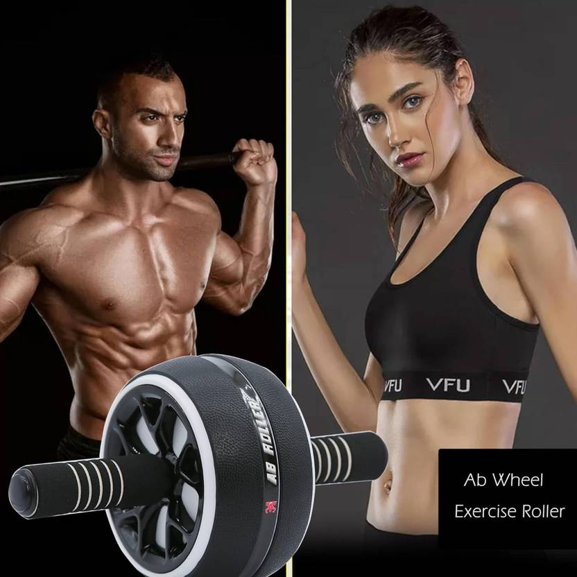 Stainless Steel Abdominal Roller Wheel - Heavy-Duty Core Strength Training Equipment with Prolapse Suitable for Gym, Pilates, Yoga - Non-Electric Muscle Builder for Men & (Abdominal, Chest Workouts)