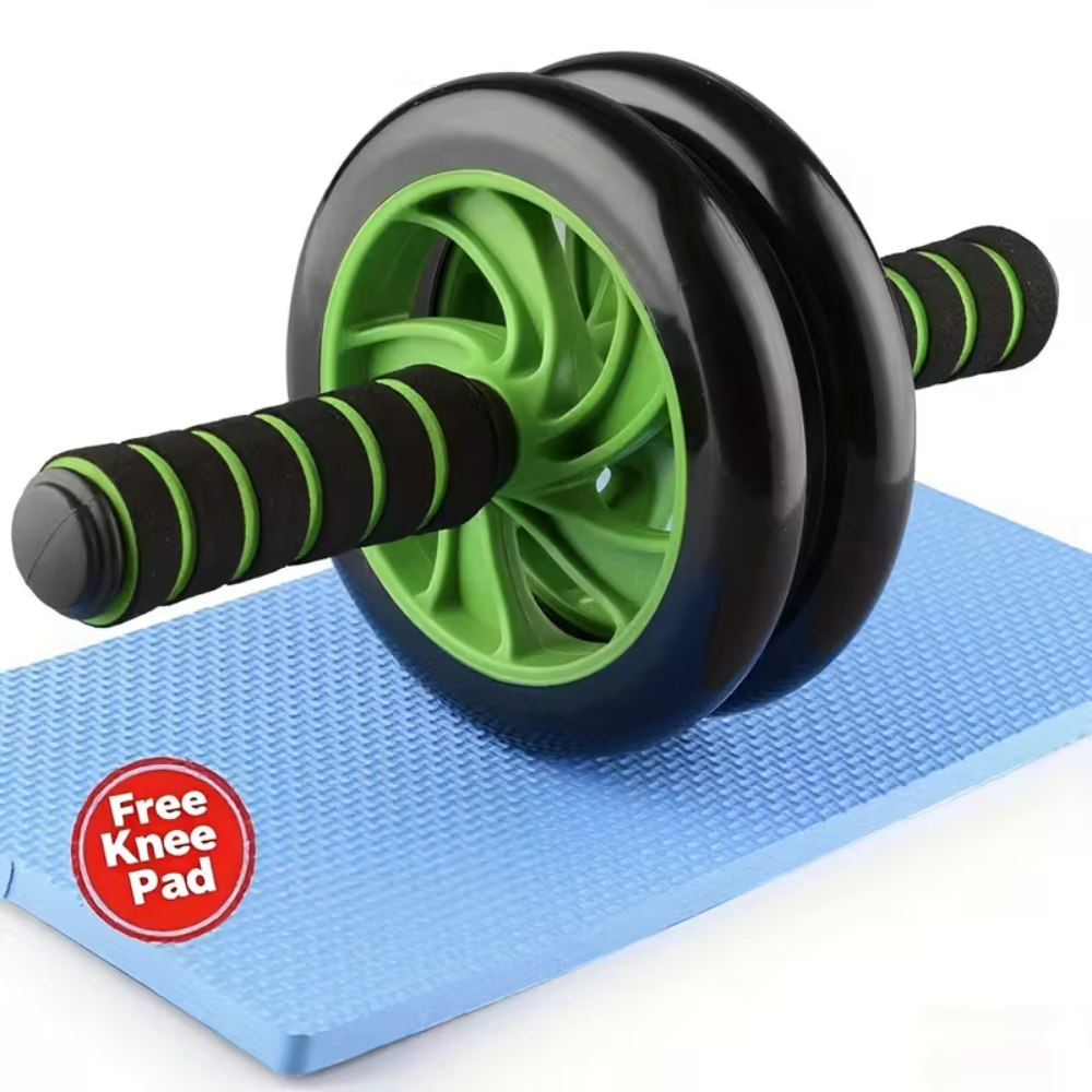 Home Gym Ab Roller Wheel - Non-Slip Grip, Core Strength & Burning Workout Equipment with Free Knee Mat - Heavy-Duty PVC Construction for Abs, Arms, Legs