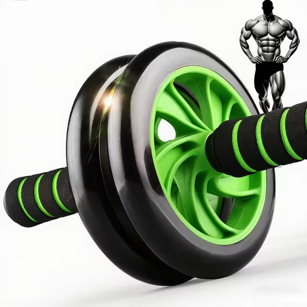 Home Gym Ab Roller Wheel - Non-Slip Grip, Core Strength & Burning Workout Equipment with Free Knee Mat - Heavy-Duty PVC Construction for Abs, Arms, Legs