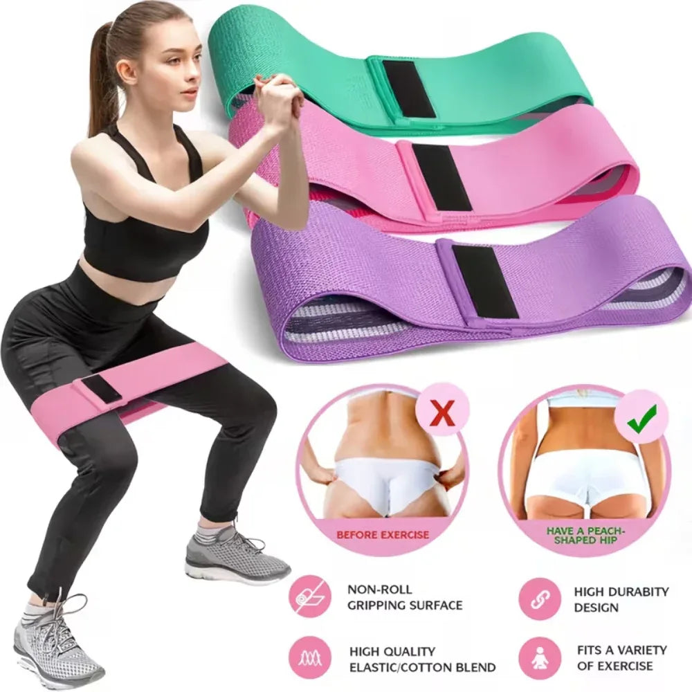 3pcs Elastic Yoga Resistance Band for Women - Thigh, Leg, and Hip Training - Pilates Stretch Belt for Home Gym Fitness Exercise, Lightweight Workout Gear, Hand Wash Only, Women's Fitness, Workout Beginners - Shopeleven