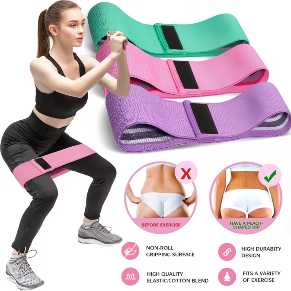 3pcs Elastic Yoga Resistance Band for Women - Thigh, Leg, and Hip Training - Pilates Stretch Belt for Home Gym Fitness Exercise, Lightweight Workout Gear, Hand Wash Only, Women's Fitness, Workout Beginners