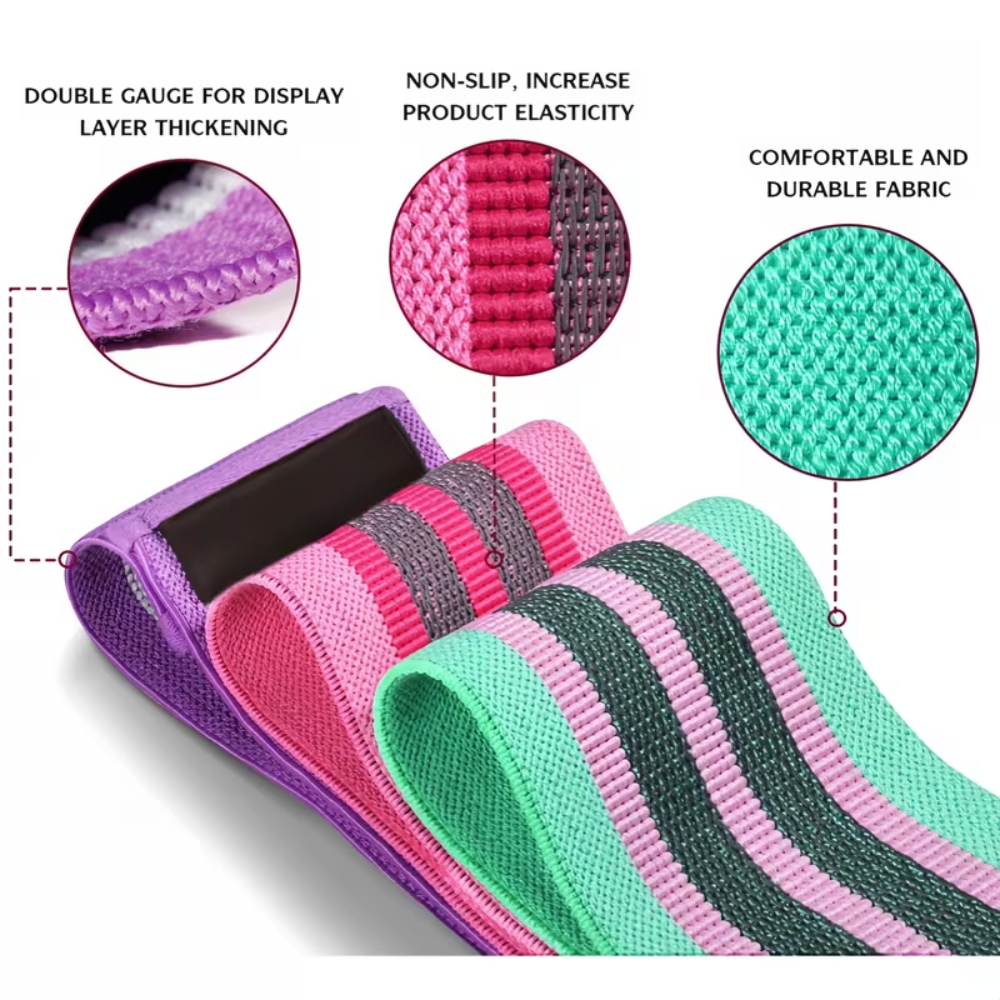 3pcs Elastic Yoga Resistance Band for Women - Thigh, Leg, and Hip Training - Pilates Stretch Belt for Home Gym Fitness Exercise, Lightweight Workout Gear, Hand Wash Only, Women's Fitness, Workout Beginners