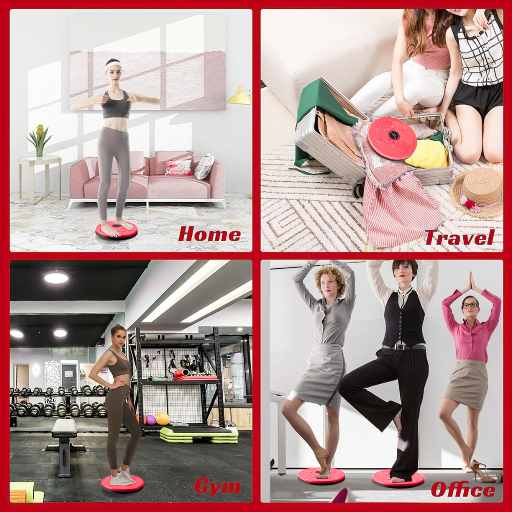 Tummy Twister, Tummy Trimmer, Abs Roller & Shaper, Exercise Machine, Non-Slip Surface, Red