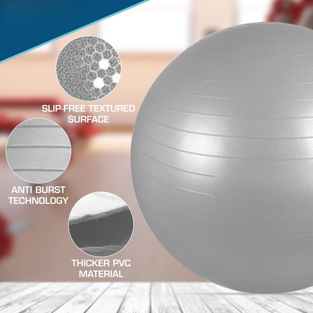 Heavy-Duty Fitness & Stability Ball with Pump – Premium PVC Exercise Ball for Yoga, Core & Balance Workouts