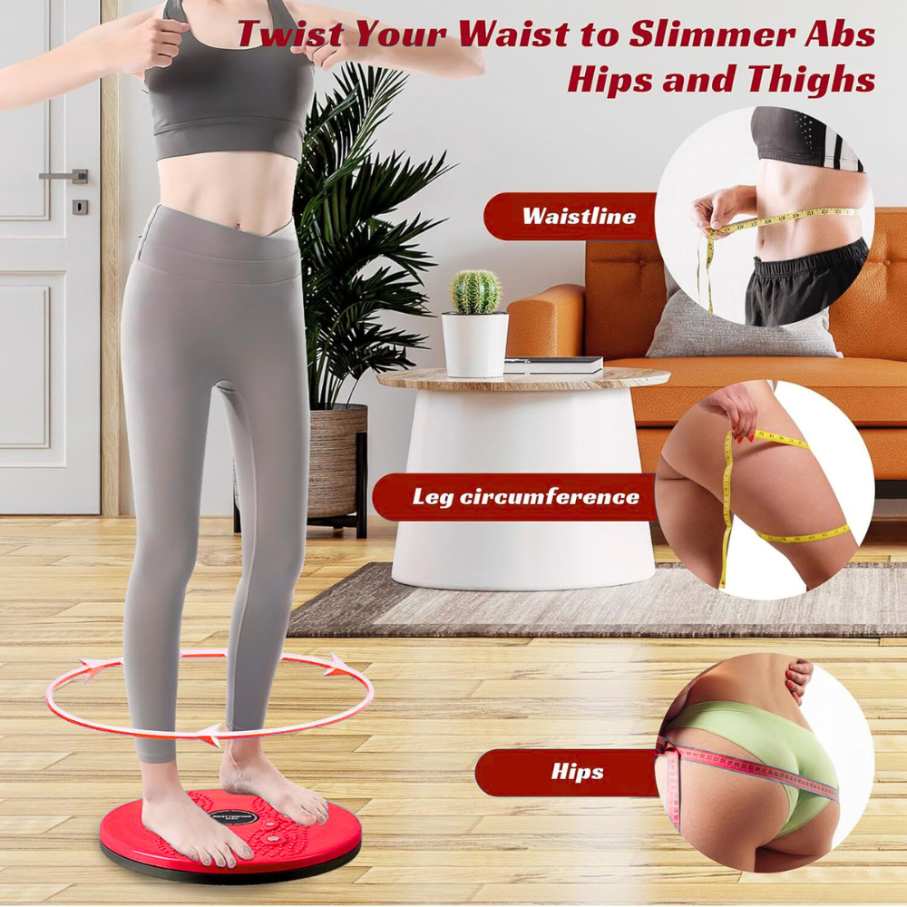 Tummy Twister, Tummy Trimmer, Abs Roller & Shaper, Exercise Machine, Non-Slip Surface, Red