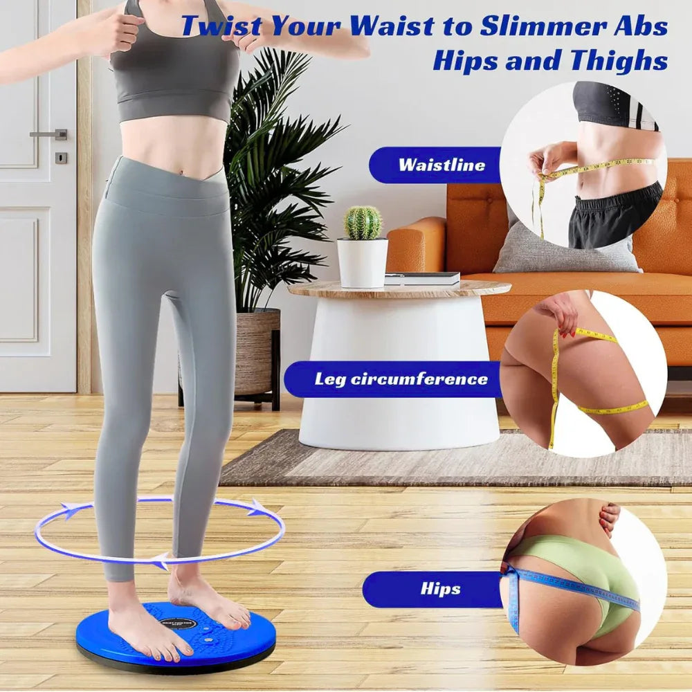 Tummy Twister, Tummy Trimmer, Abs Roller & Shaper, Exercise Machine, Non-Slip Surface, Blue - Shopeleven