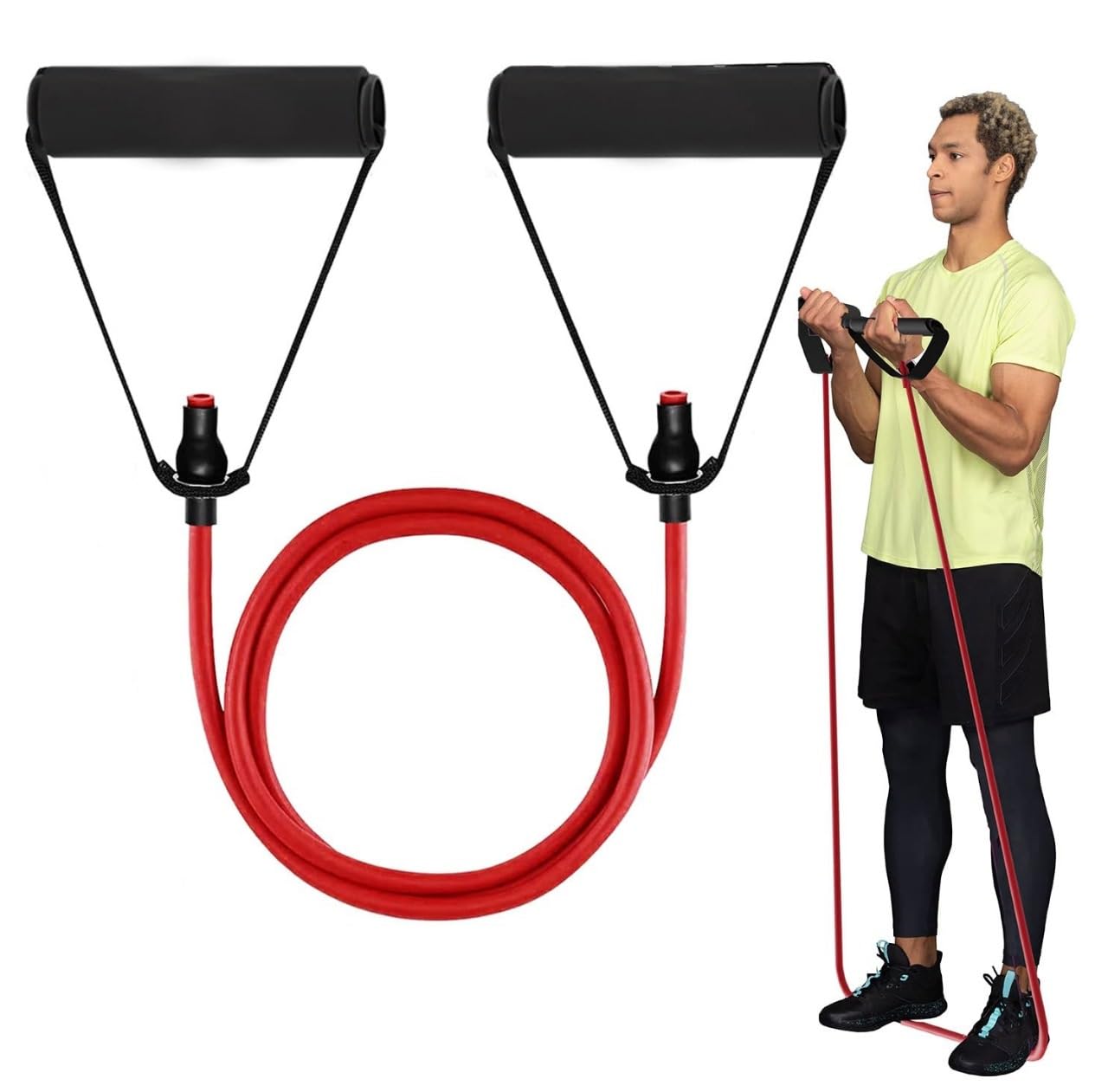Resistance Tube Exercise Band Light, Single Toning Tube | Athletes Choice | Body Fitness |Home Workouts and Gym Fitness Exercises | Single Resistance Bands Toning Tubes