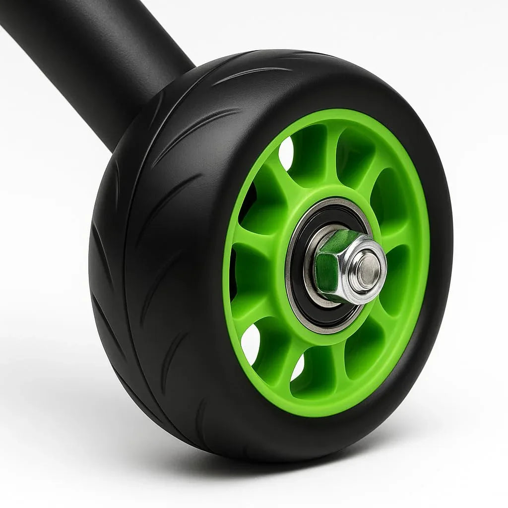 4-Wheel Ab Rollers (With Knee Pads) - Core Strength Training Ab Exercise Wheel, Unisex Stable Ab Training Equipment, Non-Slip Handles, Smooth Ball Bearings, Portable Home Fitness Tool - Shopeleven