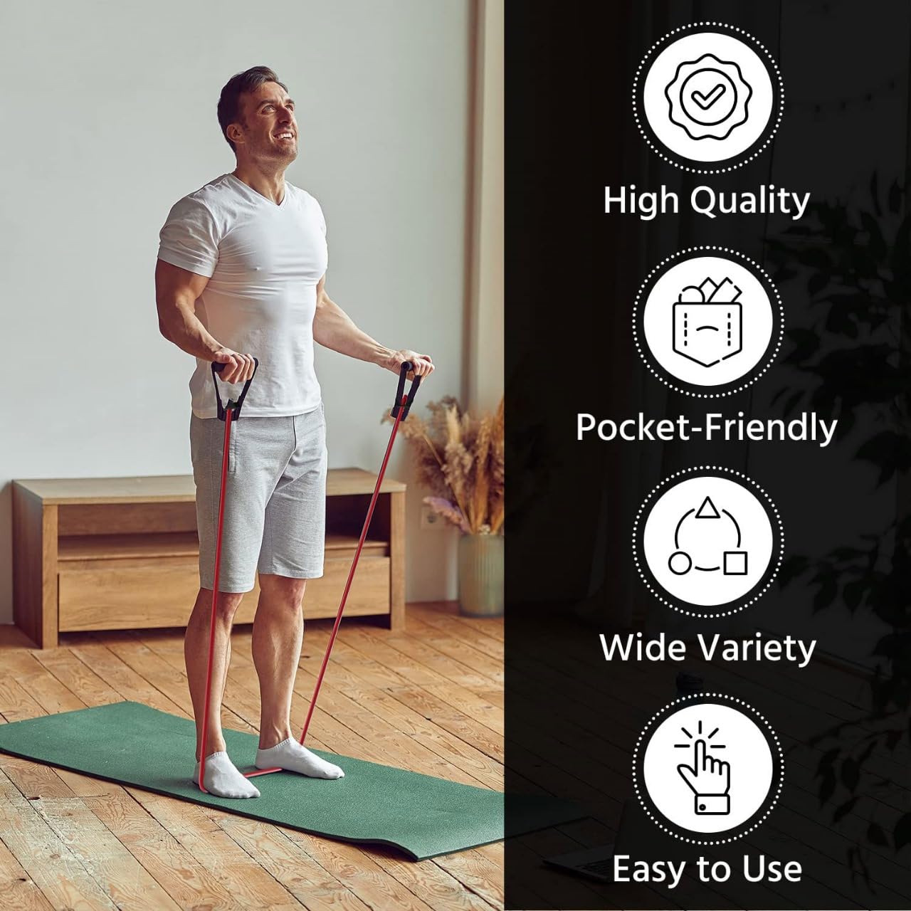 Resistance Tube Exercise Band Light, Single Toning Tube | Athletes Choice | Body Fitness |Home Workouts and Gym Fitness Exercises | Single Resistance Bands Toning Tubes