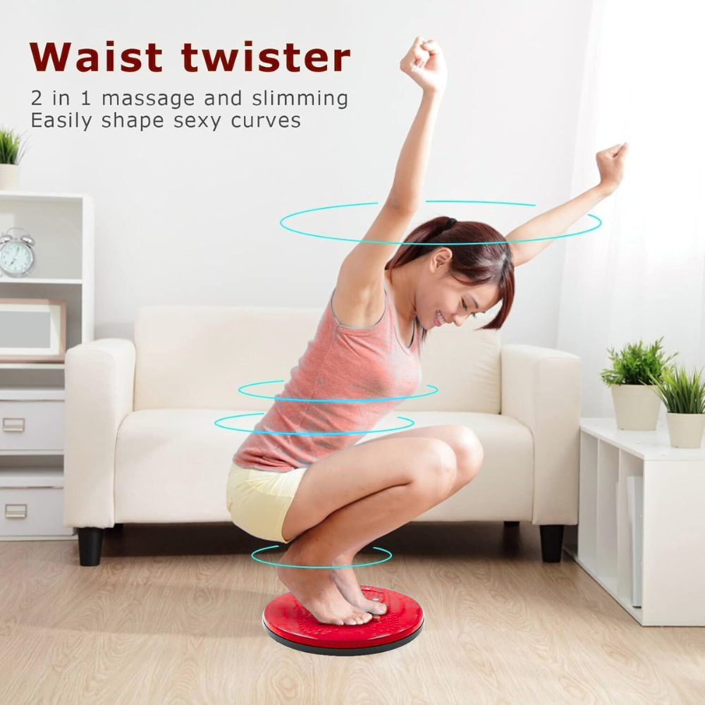 Tummy Twister, Tummy Trimmer, Abs Roller & Shaper, Exercise Machine, Non-Slip Surface, Red