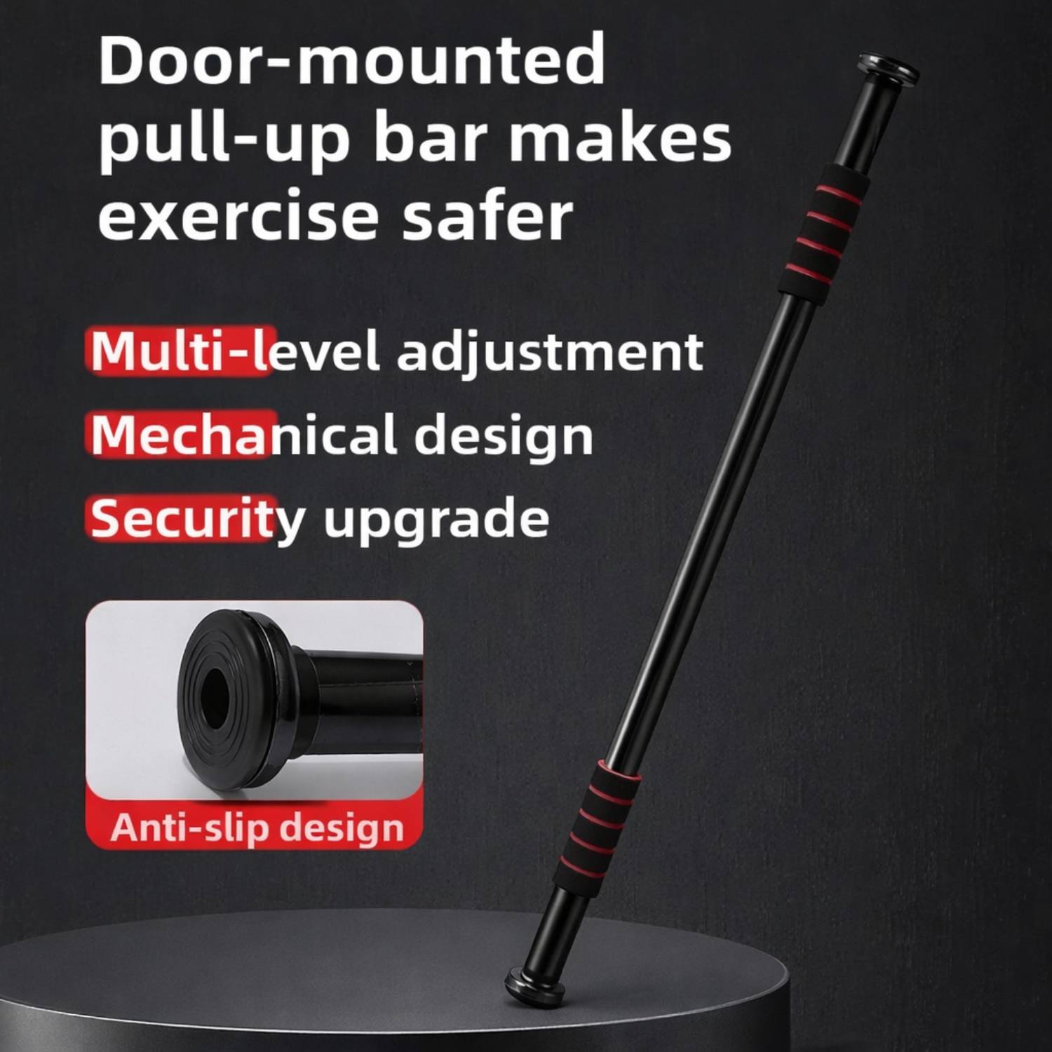 Pull Up Bar for Home Workout | Ultra-Secure 100 KG Capacity | 360° Dual Lock Doorway Chin Up Bar | Adjustable 62 –100 CM | Superior Grip Handles | Height Increase Bar for Men, Women & Kids
