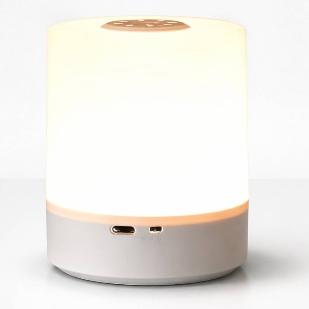Shopeleven Touch Control LED Night Light Table Lamp, USB Rechargeable, Dimmable, with Remote Control, Plastic, White, for Bedroom, Living Room and Study (Night Light)